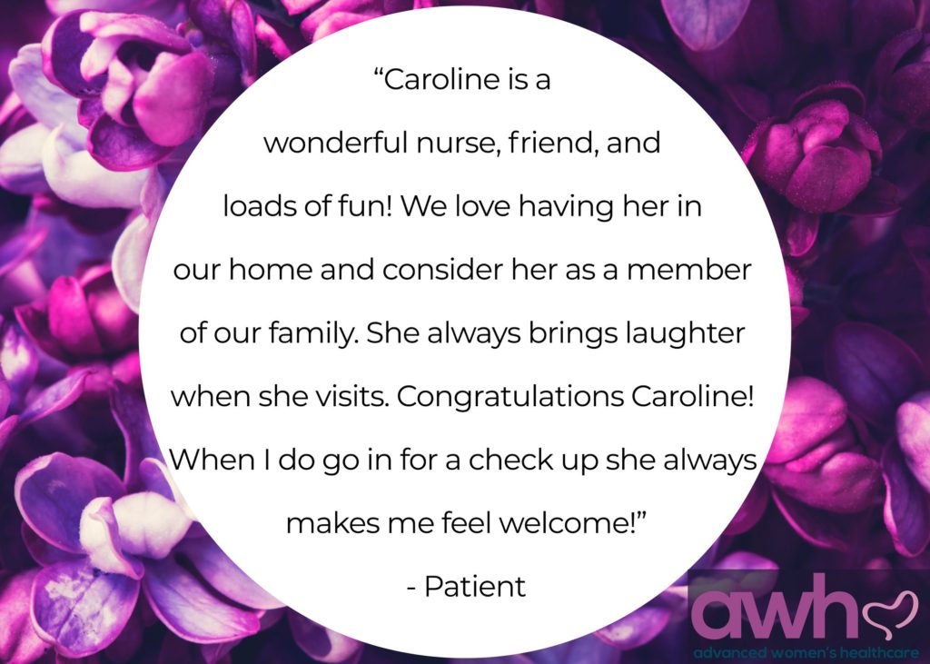 A recent patient shares her experience about Caroline, and AWH Dallas services. 